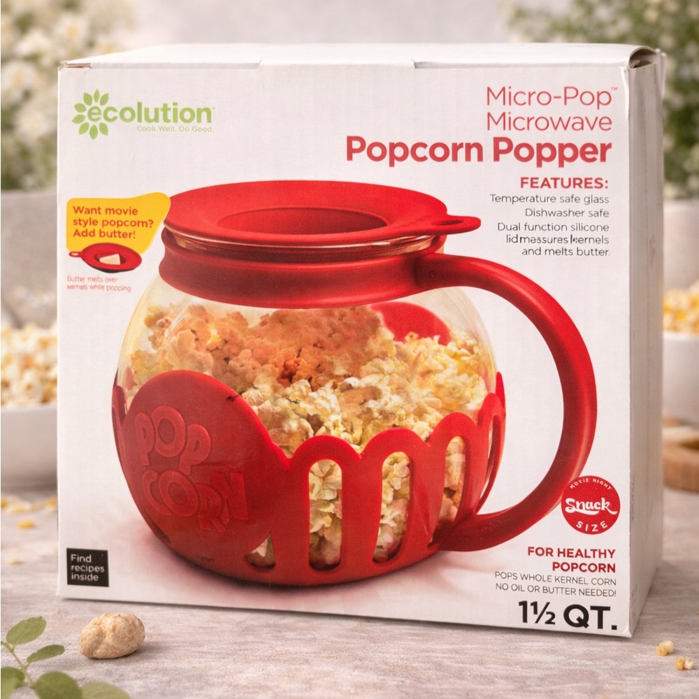 NWT Ecolution Red Microwave Popcorn Popper - Picture 1 of 3